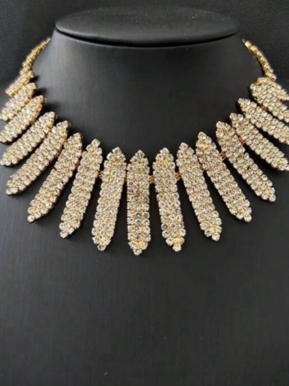 Gold Crystal Statement Collar Necklace